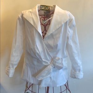 Elegant White Blouse with Asymmetrical Bow 🎀